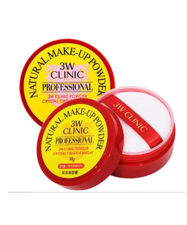 3W CLINIC Natural Make-Up Powder 30g/ #10 Transparent Pearl/Korea Made Beige