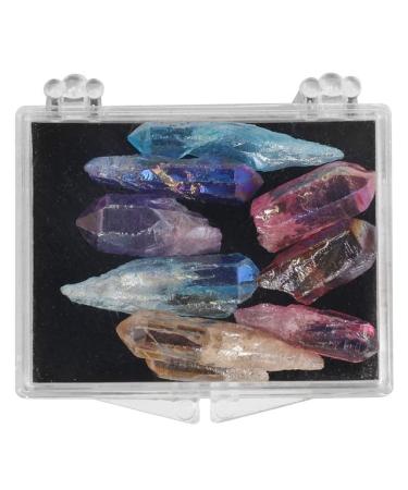 Natural Crystal Rough 1Box Natural White Crystal Quartz Stones Raw Minerals Plating Colors Colorful Specimen - (Color: 1BOX)