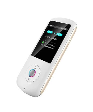 Instant Translator Device Smart Language Translator Device Smart Language Voice 2.4 Inch Touch Screen 28 Languages WiFi Pocket Electronic Translators Learning (White) Elegant