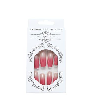Brishow Coffin Artificial Nails - Long Gradient Ballerina Acrylic Press-On Nails (24pcs) for Women & Girls - International Shipping Available - Buy Online on GoSupps.com