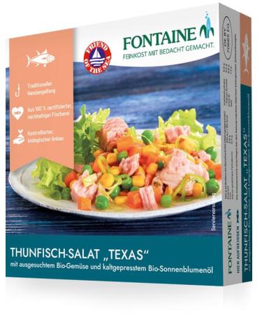 Fontaine - Texas tuna salad - 200 g - 5 pack - with bonito tuna fillets made of 100% certified sustainable fishing and organic vegetables made of controlled cultivation