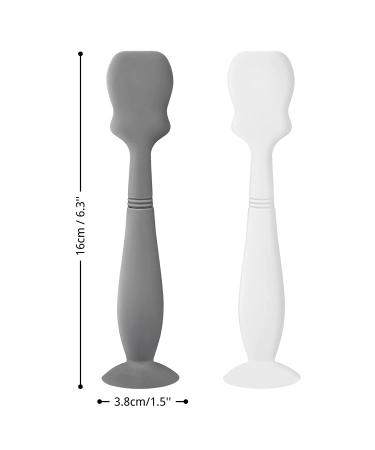 2 Pack Silicone Baby Diaper Cream Brush & Spatula Set - Gray & White | Butt Paste Applicator for Newborns - Buy Online on GoSupps.com