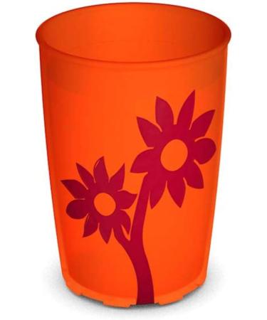 Ornamin 220 ml Mug Set with Beak Attachment - Anti-Slip Flower Design - Ideal Drinking Cup for Children - Orange/Red - International Shipping Available - Buy Online on GoSupps.com