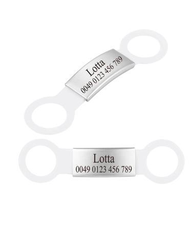 2 pieces of silicone dog brand with engraving pet-ID brand to postpone Personalized animal brands for dogs and cats white m (2 Pack)