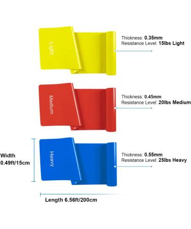 Resistance Bands Set - 3 Skin-Friendly Exercise Bands, 3 Resistance Levels - Ideal for Strength Training, Pilates, Yoga - for Women and Men - 6.5ft - Buy Online on GoSupps.com