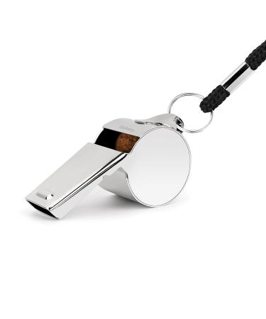 Golvery Metal Referee Coach Whistle - Stainless Steel - Crisp Sound Whistle with Lanyard for School Sports, Soccer, Football, Basketball and Lifeguard Protection etc (Silver-1pcs) - Buy Online on GoSupps.com