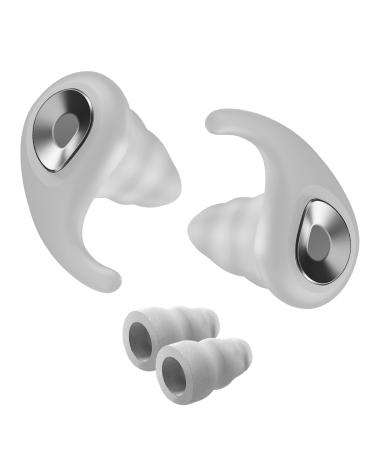 Noise Cancelling Ear Plugs for Sleeping Snore NNR 38dB Reusable Earplugs with Washable & Replaceable Foam Sleep & Hearing Protector for Work/Air Travel/Study/Concerts/Construction(Gray)