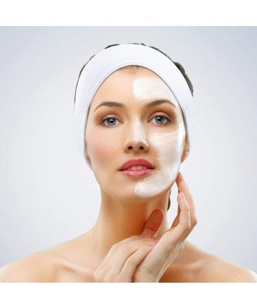 4 PCS Facial Spa Headbands - Terry Cloth Stretch Towel with Magic Tape in White, Black, Pink, Gray - Buy Online on GoSupps.com