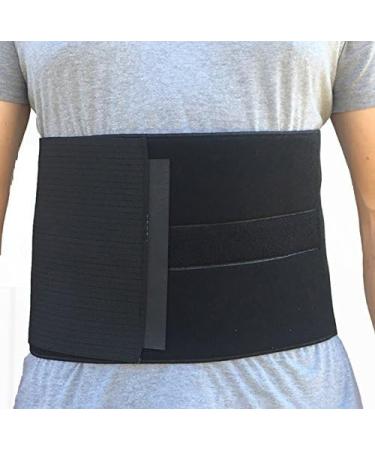 Alpha Medical Abdominal Binder Support Wrap - Standard Length Black 10 High | Hernia Support and Reduction Device - Up to 50 Inch - Buy Online on GoSupps.com