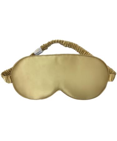 Sleep Mask Silk Eye Mask for Sleeping Women/Men/Girls 19 Momme Both Sides 100% Pure Mulberry Silk Blackout Anti-Allergy Blindfold with Elastic Strap for Night Travel Nap Meditation (Champagne Gold)