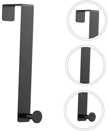 Generic 4 Pcs Door Hook Wall Mounted Clothes Hanger Wall Hanger Over Door Towel Bar Black Stainless Steel - Buy Online on GoSupps.com
