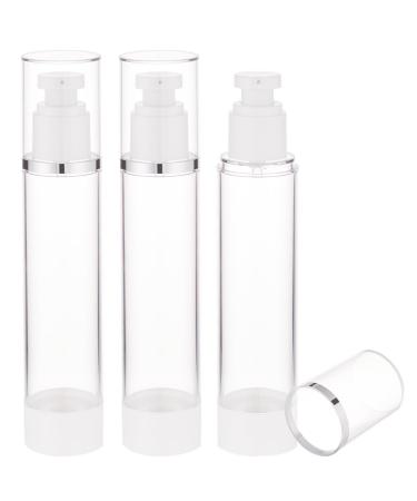 Benecreate 3 pieces of touring foundation container 120 ml refillable make-up bottle of empty airless pumping pout made of white plastic for lotion shampoo and other 120ml (4.06fl. OZ)