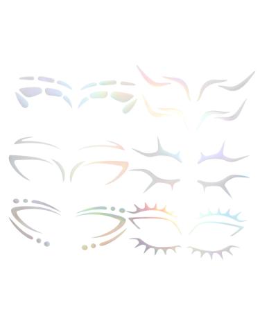 Healeved 6pcs Iridescent Eyeliner Eye Liner Eye Shadow Stickers Face Decals Eyeshadow Transfer Glue