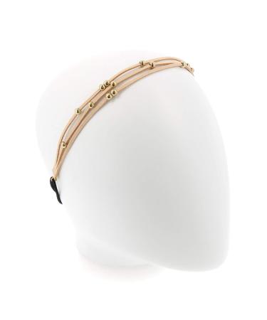 Elegant White Ladies Hair Band with Golden Pearls | Vintage Velvet Suede Thin Headband | Boho Hippie Wedding Accessory - Buy Online on GoSupps.com