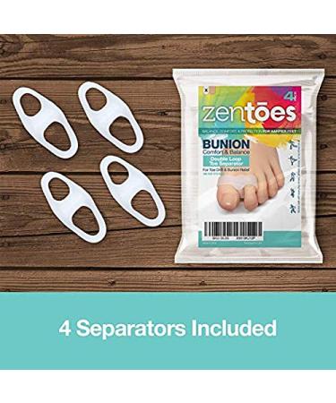 ZenToes Toe Separators - Pack of 4 Soft Gel Bunion Correctors with 2 Loops | White Gel - Buy Online on GoSupps.com