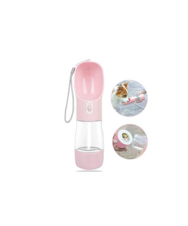 MAOCG Dog Water Bottle for Walking, Multifunctional and Portable Dog Travel Water Dispenser with Food Container,Detachable Design Combo Cup for Drinking and Eating,Suitable for Cats and Puppy Pink