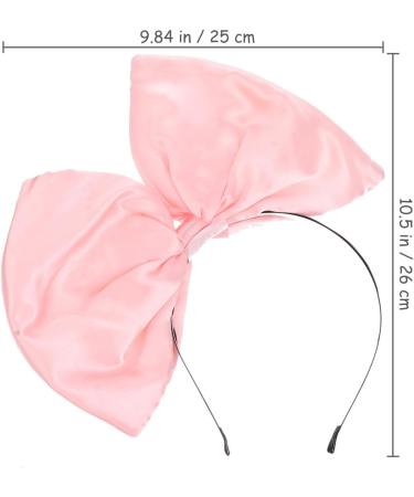 Minkissy Huge Bow Headband Candy Colored Hair Hoop Party Props Lovely Large Bowknot Hairband Party Props for Woman Girl(Pink) - Buy Online on GoSupps.com
