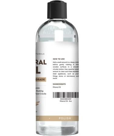 Kate Naturals Mineral Oil 2-Pack - 8oz for Cutting Boards & Kitchen Utensils - Food Grade, Food Safe Oil for Butcher Blocks, Stainless Steel & Wood - Buy Online on GoSupps.com