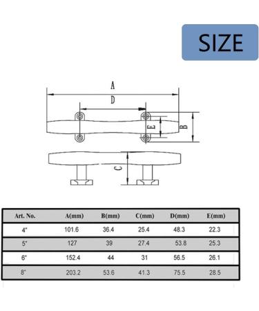 316 Stainless Steel Black Cleat Dock Marine Open Base Cleats 5 Inch - Set of 2 - Buy Online on GoSupps.com