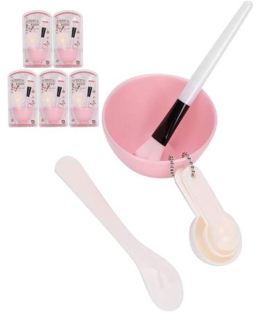 Qukaim Mask Bowl Facial Mask DIY Tool Kit 5 Set Mask Bowl Brush Measuring Spoon Pink - Buy Online on GoSupps.com