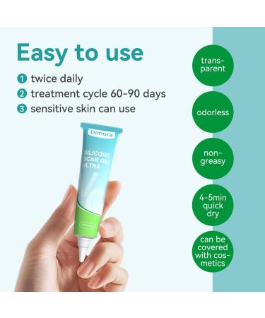 Dimora Silicone Scar Gel - Effective Scar Treatment for Surgical Scars Keloids Stretch Marks & Acne - 2-Pack | 1.06 oz (30g - Buy Online on GoSupps.com