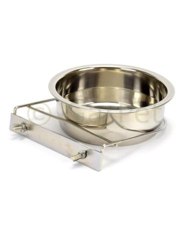Stainless steel bowl for hanging screw or hook fastening bird rodent dog bowl (1.40 L with screw holder)