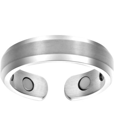 Losoo Magnetic Ring for Lymph Therapy - Adjustable Therapeutic Ring for Stress Relief & Pain Relief - Slim Silver Design with 4 Magnets - Buy Online on GoSupps.com