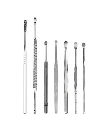 COLLBATH 1 Set 7pcs Seven Piece Ear Picking Tool Set Ear Cleaning Tools Ear Cleaners Spring Tool Ear Wax Removal Tool Stainless Steel Ear Cleaner Ear Cleaning Tools Set Seven Piece Set Care