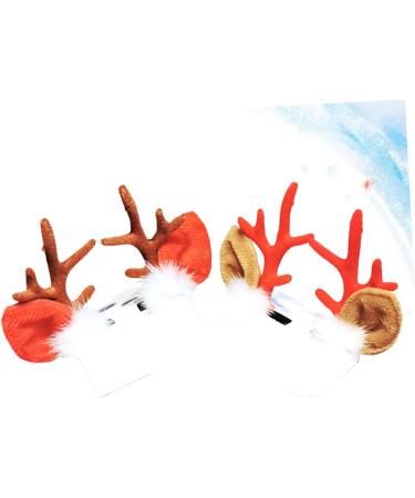 minkissy 4 Pairs Antler Hair Clips Antler Barrette Christmas Hair Xmas Hair Clips Party Favors Holiday Party Hair Pin Antlers Hair Hoop Reindeer Hair Clip Elk Horns Girl Supplies - Buy Online on GoSupps.com