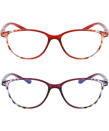 Inlefen Unisex 2 Pack Spring Hinge Readers Glasses - Blue Light Blocking Computer Reading Glasses 4.0x - Buy Online on GoSupps.com