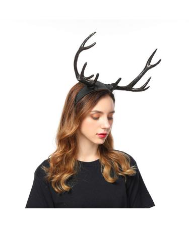 minkissy Reindeer Antlers Headband Deer Antlers Headband Deer Hair Hoop Christmas Party Favors for Holloween Birthday Christmas