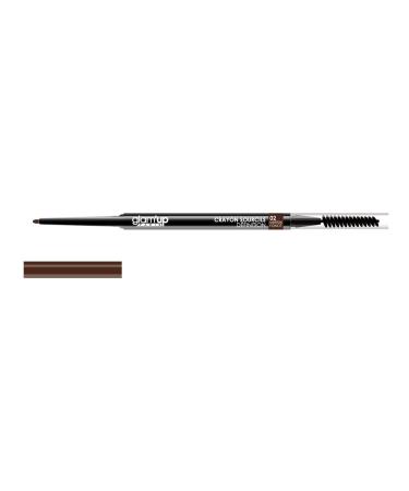 Glam'Up Paris - Professional Makeup - Ultra-Fine Double-Ended Defining Eyebrow Pencil with Brush and Retractable Tip - No. 2 - Dark Brown