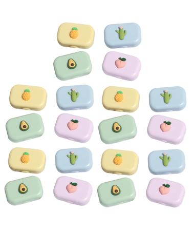 Healeved 20 STK Colored contact lenses Cases Mini Fall Case Cleaning Skin Sympheal Filer Eyes Lens Sea container eye care holder invisible contact lens container glasses frame glasses case