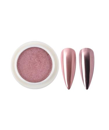MEILINDS Solid Mirror Powders Nail Art Mirror Pigment Powder Nail Glitter Rose Gold Shining Chrome Powder Decoration Rose Gold 06