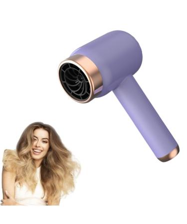 Cordless Hair Dryer Portable Rechargeable Travel Hair Dryer with Hot and Cold Air for Pet Hairdressing Oil Painting Drying (Purple)