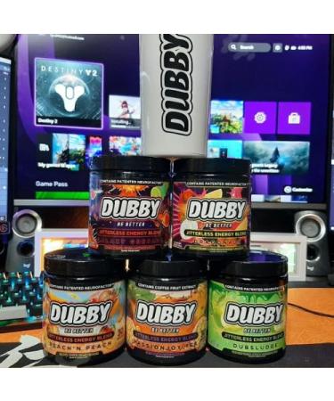 Dubby Gamer Energy Drink Powder - Sugar Free Jitter-Free Nootropics Mango Orange Cream Flavor 30 Servings - Boost Your Gaming Performance - Buy Online on GoSupps.com