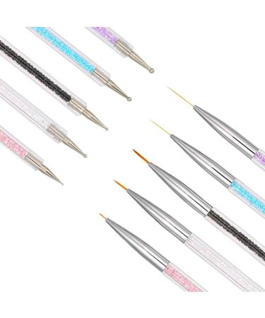 Voarge 5Pcs Two Way Nail Dotting Pen Marbleizing Tool Set Manicure Drill Drawing Nails Brush Pen Double Ended Dotting Tools Set Nail Dotting Painting Drawing Pens - Buy Online on GoSupps.com