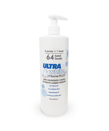 Ultra White Home Plus Electrolytic Detergent Super-Concentrated Odorless Laundry Soap Paraben-Free Sensitive Skin Laundry Detergent Liquid 32 oz