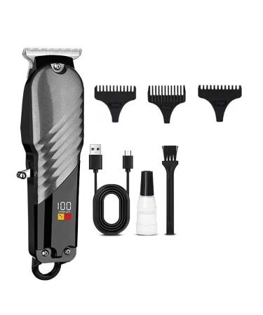 Hair Cutting Tool Professional Rechargeable Detail Hair Trimmer with T-Wide Blade Men Electric Clipper (Color : Gray)