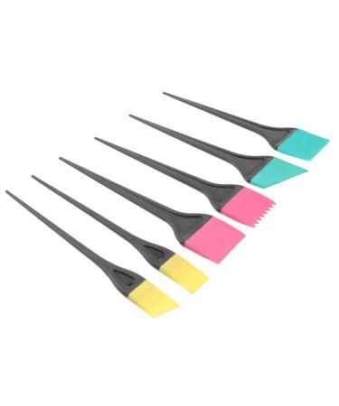 6pi ces Lot Pinceaux Silicone Teinture Cheveux Kit Applicateur Coloration Professionnel Bricolage Salon Usage Maison Manches Confortables