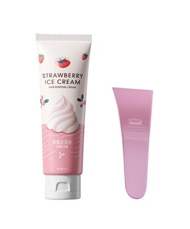 Mwkbbn Moderate Hair Removal Cream Depilating Cream Smooth Skin Solution Fast and Effective Formula 60g Perfect for Sensitive Skin and Multiple Body Areas Strawberry