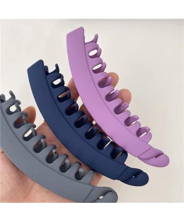 Hair Clips Solid Color Frosted Banana Clip Fashion Ponytail Holder Hair Clips Hairpins Barrettes Women's Hair Accessories Blue Hair Clips (Size : Navy blue) - Buy Online on GoSupps.com