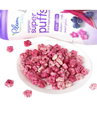 Plum Organics Super Puffs - Organic Blueberry & Purple Sweet Potato Veggie Fruit & Grain Puffs (1.5 oz) - Buy Online on GoSupps.com