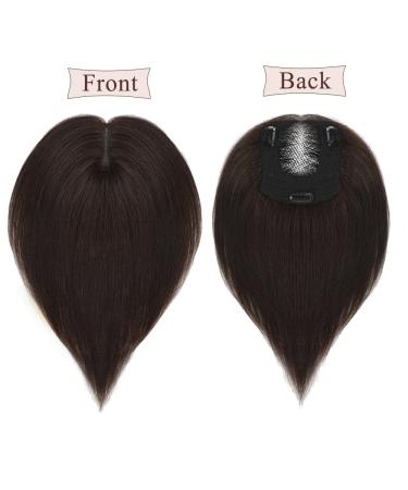 Meralona 12 Inch Real Human Hair Topper for Women with Thinning Hair - Dark Brown - Buy Online on GoSupps.com