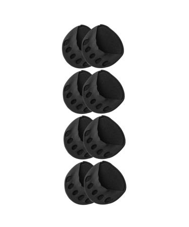 Gatuida 4 Pairs Split Toe Socks Toe Cover Socks Sandal Liner Socks Toe Socks No Show Heels for Women Chunky Heel Metatarsal Support Open Half Size Pad Cotton Miss Invisible Black 10X10CM