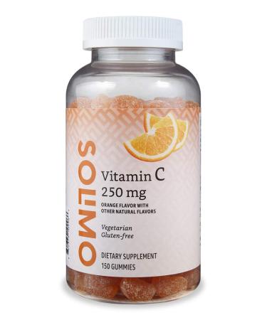 Amazon Brand - Solimo Vitamin C 250mg, 150 Gummies (2 Gummies per Serving), Immune Health 150 Count (Pack of 1) C