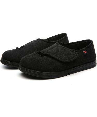 Yytcsjz Adjustable Men's Diabetic Slippers - Wide Air Cushion Lightweight Walking Shoes for Elderly - Black - Buy Online on GoSupps.com