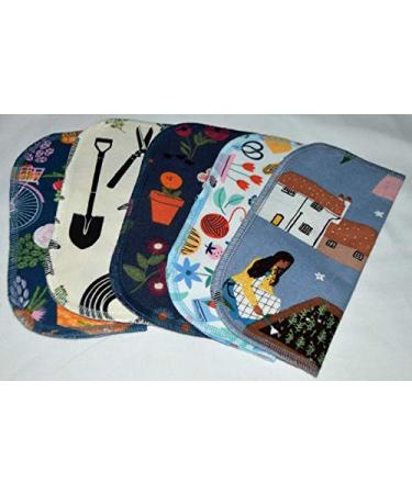 2 Ply Printed Flannel Little Wipes 8x8 Inches Set of 5 Gardening Love