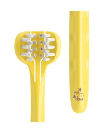 Babyease Kids 3 Sided Toddler Toothbrush - Soft Wrap-Around Baby Toothbrush 12 Months+ - Yellow - Buy Online on GoSupps.com