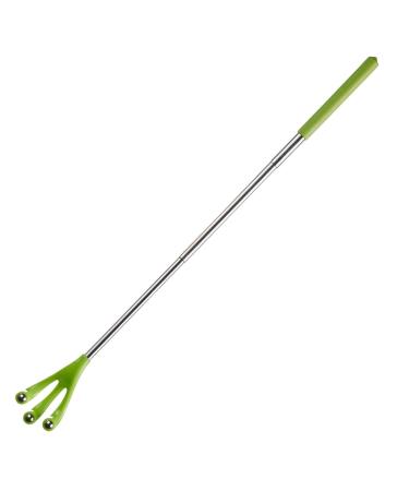 Westmark back roller - pull -out massage scooter with telescopic handle and handle practical massager for back shoulders and neck up to 48 cm - plastic stainless steel silver/green 48 cm